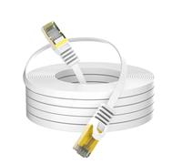 LW Electronic Flat 20M Câble réseau patch plat CAT 7A LSZH 10000 Mbits S FTP PIMF blindage compatible avec CAT.5 / CAT.5e / CAT.7 PC Switch Router modem RJ45 mâle