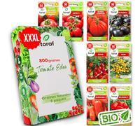 LW TORAF Set de graines 8 variétés de légumes premium, graines de légumes jardin, Potager, plantes jardin, balcon, cuisine, différentes variétés de tomates, Jardinage