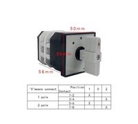 LW12-16/2 Control Circuit 3 Position Rotary Switch On-off-on 2 Poles 16A Gear Cam Change-over Selector NWPNLXEA