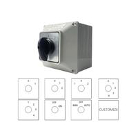 LW26-63 YMW26-63/2M Changeover Cam Mains Rotary Switch 63A 2 Poles 8 Terminals With Protective Box IP65 NWPNLXEA(102 With Box)