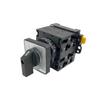 LW42-32A DIN Rail Three Positions Cam Rotary Switch Manual Industrial Use Black 1/2/3/4 Poles YMW42 NWPNLXEA(1 Pole 4 Terminals)