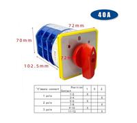 LW5D LW5-40/3 Changeover Rotary Cam Switch 690V 40A Three Levels 3 Position Control electronic starter Reverse Selector NWPNLXEA(ON-OFF-ON)
