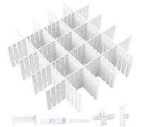 LWAIX DIY Organisateur de Tiroir Grille Diviseur de Tiroir 16PCS Séparateurs de Tiroirs Pour Fournitures de Bureau, Chambre à Coucher, Cuisine, Ustensiles de Maquillage (Blanc)