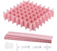 LWAIX DIY Organisateur de Tiroir Grille Diviseur de Tiroir 16PCS Séparateurs de Tiroirs Pour Fournitures de Bureau, Chambre à Coucher, Cuisine, Ustensiles de Maquillage (rose)