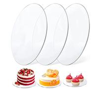 LWAIX Plateau Gateau en Acrylique 19cm Cake Board Réutilisables non Adhésives pour Les Gâteaux et Tartes de Transport 3pcs (19CM)
