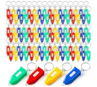 Lwaviwer Lot de 100 mini porte-clés lampe de poche LED pour urgence, randonnée, camping, fête, accessoires d'extérieur