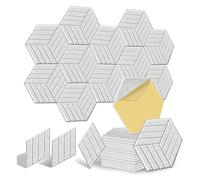 Lwaviwer Lot de 12 panneaux acoustiques auto-adhésifs - Panneaux muraux insonorisants en mousse pour l'absorption du bruit - Gris argenté - Durable - Facile à utiliser
