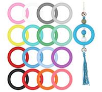 Lwaviwer Lot de 16 anneaux ronds en silicone de 65 mm pour la fabrication de bijoux, loisirs créatifs, colliers