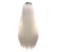 Lwaviwer Perruque de cheveux longs et raides synthétiques pour femme - 45,7 cm