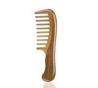 LWBTOSEE Peigne à Cheveux En Bois Peignes à Dents Larges Pour DéMêLer, Sans Statique, Sans EnchevêTrement, Sans Accroc, Peigne En Bois De Santal Aromatique Pour Douche De Cheveux MouilléS Bouclés
