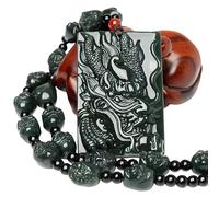 LWDXQQTX Collier avec pendentif en jade en forme de dragon en forme de phénix - Bijou de prière zen - Cadeau porte-bonheur (Arhats(e))