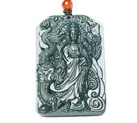 LWDXQQTX Collier avec pendentif en jade en forme de dragon en forme de phénix - Bijou de prière zen - Cadeau porte-bonheur (Arhats)