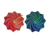 LWDXQQTX Tour de toupie fractale extensible avec impression 3D - Motif géométrique - Pour le bureau des adultes - Rouge et bleu (m)