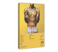 LWFKAUVBS Central Cee - Couverture de l'album de musique 23 - Impression sur toile - Décoration murale pour salon, chambre à coucher - 60 x 90 cm