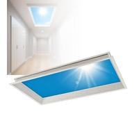 LwiftGal Plafonnier Smart Blue Sky, Lucarne Artificielle Lampe LED à Intensité Variable avec TéLéCommande (3000 K-6000 K), des Rythmes De La LumièRe du Jour Et Effet De LumièRe Embedded-62cm*122cm