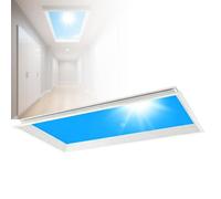 LwiftGal Plafonnier Smart Blue Sky, Lucarne Artificielle Lampe LED à Intensité Variable avec TéLéCommande (3000 K-6000 K), des Rythmes De La LumièRe du Jour Et Effet De LumièRe Integrated-30cm*120cm