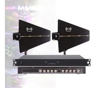 LwiftGal SystèMe De Distribution d'alimentation D'Antenne UHF, Amplificateur De Signal De Microphone sans Fil, avec 2 Antennes, Gamme De FréQuences 450-950 MHz, pour Spectacles 8Input
