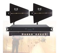 LwiftGal SystèMe De Distribution d'alimentation D'Antenne UHF, Amplificateur De Signal De Microphone sans Fil avec 2 Antennes, Plage De FréQuences 450-950 MHz, 8/16 EntréEs/Sorties 8Input