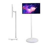 LwiftGal TéLéViseur Intelligent Portable, Moniteur Tactile 1080p sur roulettes avec TéLéCommande, TéLéViseur sur Pied à roulettes, Tablette Rotative De Bout De Lit 4G+64G