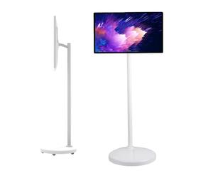 LwiftGal TéLéViseur Intelligent Portable, Moniteur Tactile 1080p sur roulettes avec TéLéCommande, TéLéViseur sur Pied à roulettes, Tablette Rotative De Bout De Lit 4G+64G
