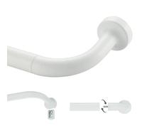 Lwiiom Tringle à rideaux blanc mat pour fenêtres de 71,1 à 213,4 cm, épissure interne de 2,5 cm de diamètre, rideau occultant réglable avec embouts et supports en aluminium, design enveloppant