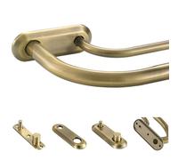 Lwiiom Tringle à rideaux double réglable pour fenêtres de 71 à 122 cm, en bronze antique avec embouts et supports en aluminium, tringle à rideaux occultante de 2,5 cm à l'avant et 1,6 cm arrière