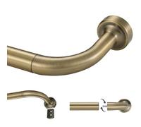 Lwiiom Tringle à rideaux réglable en bronze antique pour fenêtres de 40,6 à 71,1 cm, épissure interne de 2,5 cm de diamètre, tringle à rideaux occultants avec embouts et supports en aluminium, design