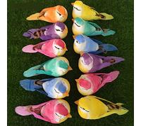 lwingflyer 12pcs Artificiel Simulation Mousse Plume Oiseaux avec Pieds Métalliques 3,5 Pouces Mini Oiseaux d’Amour pour l’Artisanat Ornements de Maison Jardin Décoration(Griffe)