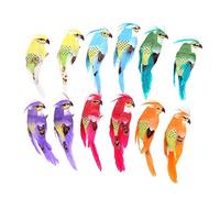 lwingflyer Oiseaux artificiels Perroquet Oiseaux à Plumes réalistes avec Pince pour l'artisanat Arbre Jardin Guirlande Décoration de Mariage