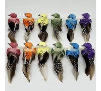 lwingflyer 12pcs Petite Simulation Artificielle Mousse Plume Oiseau 3 Pouces Pince de Moineau réaliste sur Les Ornements pour Projet d’Artisanat décoration d’Arbre de Noël Affichage saisonnier