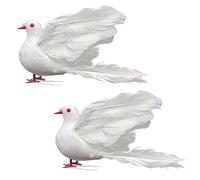 Artificielle Simulation mousse Bird, Blanc Plume Colombe Ornaments DIY Craft pour décoration de mariage Accessoires de fête Small Fly Dove