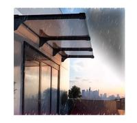 LWJSOCP Auvent de Porte amélioré, 100 x 120 cm, Protection UV et Pluie, Support en Aluminium, élégant abri pour Porche et terrasse, Toit en Polycarbonate, Conception résistante aux intempé