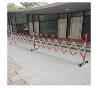 LWJSOCP Barrière de Circulation Pliable, barrière de sécurité Double en Acier Inoxydable, barrière Extensible accordéon pour hôpitaux et entrepôts, Rouge et Argent, 1 x 5 m, contrôle des visiteurs
