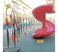 LWJSOCP Barrière de sécurité métallique Extensible à roulettes, barrière Mobile Robuste pour la sécurité des Zones hospitalières et de Chantier