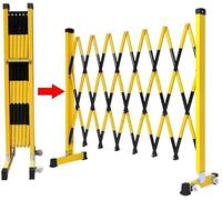 LWJSOCP Barrière de sécurité routière métallique rétractable et Extensible. Dispositif Mobile pour allées, écoles, hôpitaux. Facile à déplacer grâce à Ses Roues. Contrôle Efficace de la Circulation.