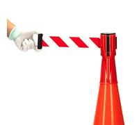 LWJSOCP Barrière de signalisation rétractable pour la Gestion du trafic Routier - Accessoire de cône de signalisation, Ruban de signalisation Extensible (Rouge, 2 m) - Idéal pour la Gestion des Foul