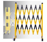 LWJSOCP Barrière métallique Extensible et réglable sur Roues pour la Gestion du trafic sur Les Chantiers et Les travaux publics, clôture de contrôle des foules Portable, Solution de sécurité Durable