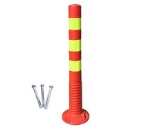 LWJSOCP Bornes de sécurité Robustes, barrières de Circulation en Acier, cônes de signalisation de 75 cm de Hauteur, Lot de 6 poteaux de sécurité routière Anti-Stress en PU Orange, idéaux pour la ges