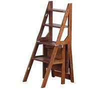 LWJSOCP Chaise échelle de bibliothèque Pliante en pin Massif 2 en 1, Convertible en Tabouret Pliant et marchepied, Construction en Bois Massif pour Une durabilité Accrue (Couleur : A)