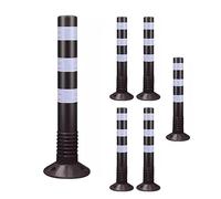 LWJSOCP Cônes de signalisation réfléchissants 75 cm² - Lot de poteaux de signalisation Flexibles pour Parcs, Jardins et Routes - Usage Commercial - Marquage de sécurité - Couleur Noire