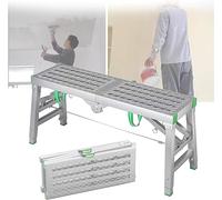 LWJSOCP Échafaudage à escabeaux portatif avec Charge maximale de 880 LB, Hauteur réglable et Conception Pliable pour échafaudage, Tour, Plateforme de Travail, échelle, Tabouret et Banc