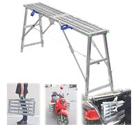 LWJSOCP Échafaudage réglable en Aluminium - Capacité de Charge de 880 LB - Escabeau Pliable Portable pour Lavage de véhicules, Nettoyage de vitres et décoration intérieure - Hauteur de 140