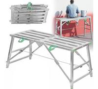 LWJSOCP Échelle d'échafaudage Robuste en Aluminium - Plateforme de Travail Pliable Portable Polyvalente avec Pieds antidérapants 180 cm Échafaudage Banc pour la Construction de cloisons sè