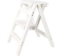 LWJSOCP Escabeau Multifonction Pliable à 2 marches pour Adulte, Tabouret de Cuisine, étagère à Fleurs (Blanc)