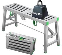 LWJSOCP Établi Pliable Multifonction à Hauteur réglable pour Le Lavage de véhicules et Le Nettoyage des vitres, escabeau portatif, équipement d'échafaudage (120 x 30 cm)