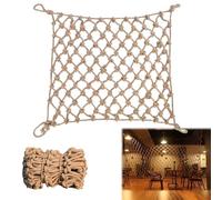 LWJSOCP Filet de Jute 10 mm - Filet d'escalade pour Aires de Jeux, balcons, rampes d'escalier, cabanes dans Les Arbres et clôtures de sécurité pour Bars, Tissage multibrins, 2 x 4 m