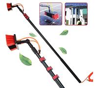 LWJSOCP Kit de Brosse télescopique à Eau de 3 à 12 m pour Le Nettoyage des Panneaux solaires. Perche de 5 m avec tête de Brosse de 35 cm. Idéal pour Un Usage Domestique et Professionnel. S