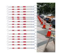 LWJSOCP Lot de 16 Barres de cônes de signalisation réfléchissantes Extensibles, barrière de sécurité réglable de 1,6 m à 3 m pour parkings, Barre de cônes rétractable pour Une visibilité et Une sécu