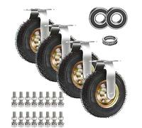 LWJSOCP Lot de 4 roulettes pivotantes industrielles Robustes en Caoutchouc avec vis pour Un roulement Silencieux et Fluide Roulette Fixe/pivotante silencieuse