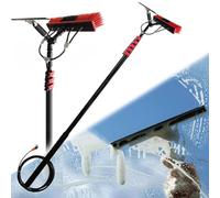 LWJSOCP Nettoyeur de vitres télescopique 3,6-10,8 m avec Distributeur de Savon et raclette - Idéal pour Les Panneaux solaires, Les toitures de terrasse et Les vérandas - Brosse de Lavage t